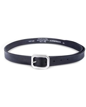 Alberto Luti Rectangular-Buckle Leather Belt - Blue