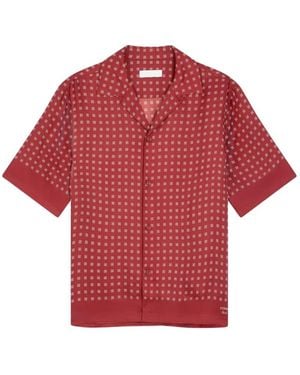 Fursac Camicia Con Motivo Geometrico - Rosso