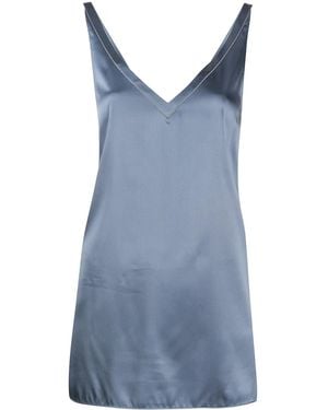 Brunello Cucinelli Metallic Sleeveless Blouse - Blue