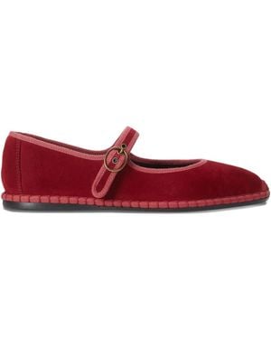 Polo Ralph Lauren Mary Jane Ballet Flats - Red