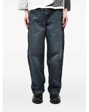 Enfants Riches Deprimes Distressed Paint-Splatter Jeans - Blue