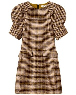 Twinset Short Houndstooth Jacquard Dress - Brown