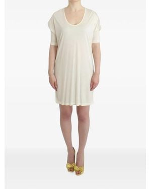 CoSTUME NATIONAL Scoop-Neck Short-Sleeve Mini Dress - Natural