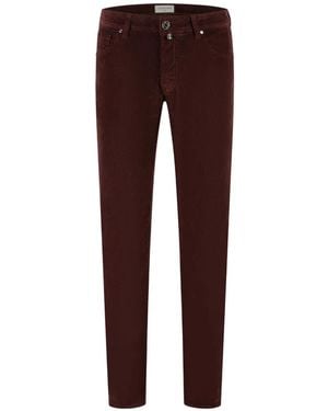Jacob Cohen Nick Corduroy-Effect Trousers - Purple