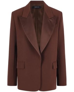 FEDERICA TOSI Satin-Lapel Single-Breasted Blazer - Brown