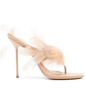 Paris Texas Lidia Feather Sandals - Natural