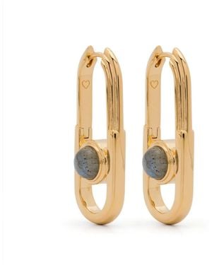 Missoma Zenyu Link Gemstone Hoops - White