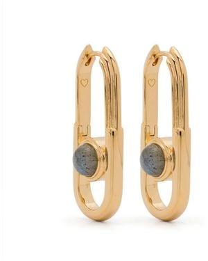 Missoma Zenyu Link Gemstone Hoops - White