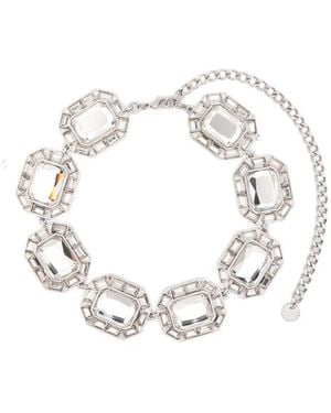 Self-Portrait Crystal-Embellished Necklace - White