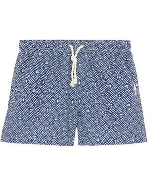GASSA D'AMANTE Geometric-Print Drawstring Swim Shorts - Blue