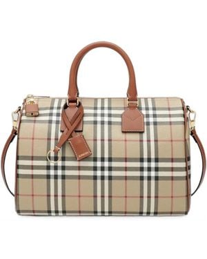 Burberry Medium Check Bowling Bag - Metallic