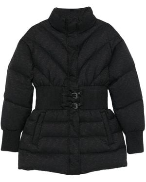 Versace Jeans Couture Quilted Belted Jacket - Black