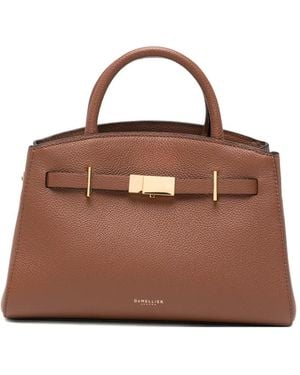 DeMellier Small Hudson Grained-Leather Tote Bag - Brown