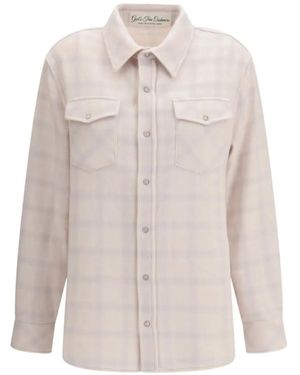 God's True Cashmere Clarity Check-Pattern Shirt - White
