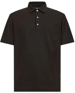 ZEGNA Short-Sleeve Polo Shirt - Black
