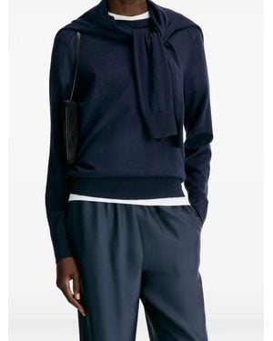 Loulou de Saison Ditto Lds Fine-Knit Cashmere Jumper - Blue