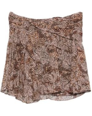Isabel Marant Camia Printed Mini Skirt - Brown