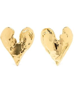 Vann Jewelry Pendientes Con Motivo De Corazón - Metálico