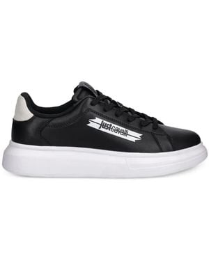 Just Cavalli Logo-Print Trainers - Black