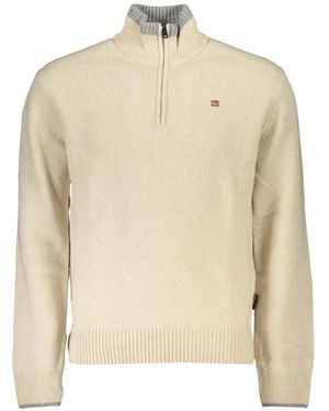 Napapijri Quarter-Zip Wool Jumper - Natural