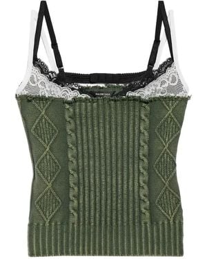 Balenciaga Patched Tank Top - Green