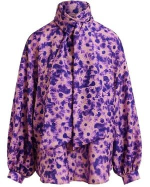 Essentiel Antwerp Bluse mit abstraktem Print - Lila