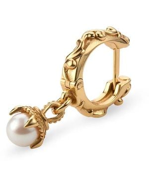 Emanuele Bicocchi Pearl-Pendant Single Hoop Earring - Metallic