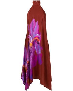 Lenny Niemeyer Orchid-Print Silk Dress - Purple