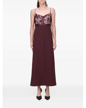 Hanita Lace-Panelled Camisole Maxi Dress - Purple