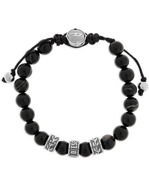 DIESEL Beaded Logo Bracelet - Black