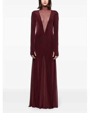 Atu Body Couture Sheer Panel Dress - Purple