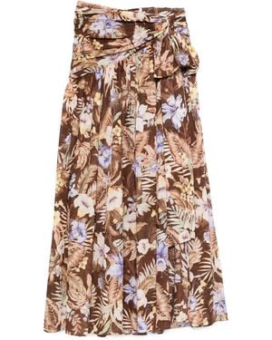 Zimmermann Coco Maxi-Rok Met Strikdetail - Bruin