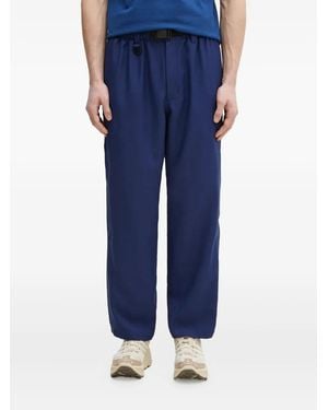 Y-3 Belted Straight-Leg Trousers - Blue