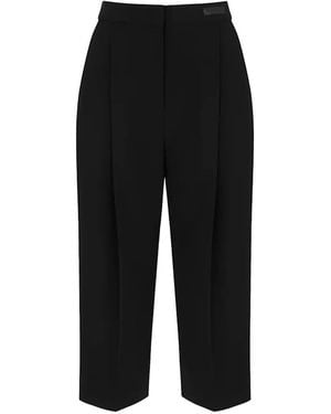 Elisabetta Franchi Logo-Plaque Pleated Trousers - Black