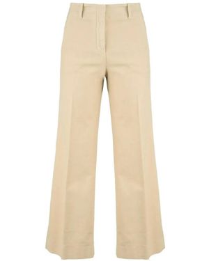 Incotex Pressed-Crease Wide-Leg Trousers - Natural