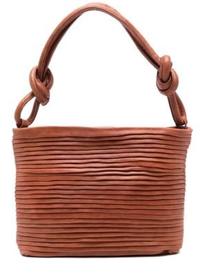 SOMMET Medium Aisha Knotted-Detail Tote Bag - Brown