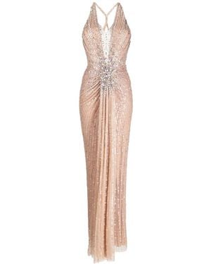 Jenny Packham Lana Crystal-Embellished Dress - Natural