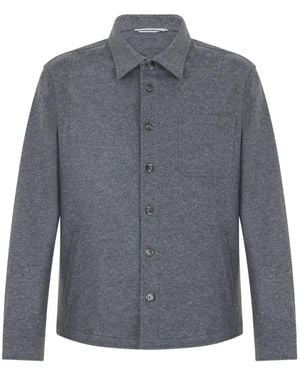 Fedeli Kaschmirhemd Mit Aufgesetzter Tasche - Blau