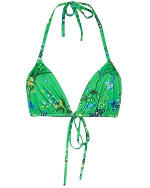 Erdem Floral-Print Bikini Bottoms - Green