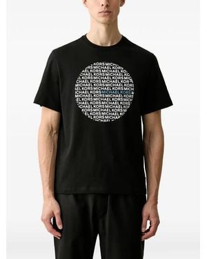 Michael Kors T-Shirt En Jersey De Coton À Logo Imprimé - Black