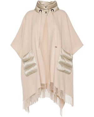 Herno Wool And Nylon Cape - Natural