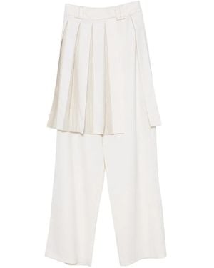 Vestiaire d'un Oiseau Libre Bundfaltenhose Im Layering-Look - Weiß