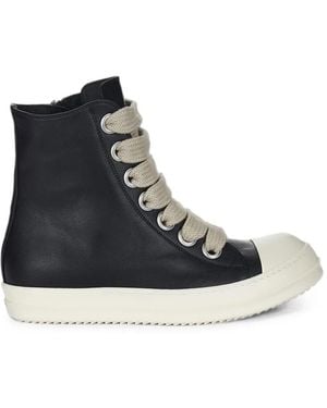 Rick Owens Jumbolace Leather Trainers - Black