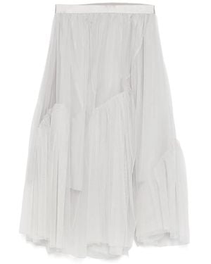 JNBY A-Line Flounce Hem Waist Skirt - White