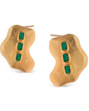 FENOMENA Muzo Emerald Earrings - Metallic