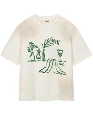 ROUGH Logo-Print T-Shirt - White