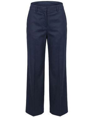 Berwich Pressed-Crease Cotton Trousers - Blue