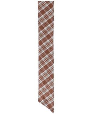 Yerse Foulard En Soie À Carreaux - White