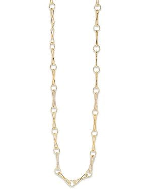 Azlee Diamond Large Double Link Necklace - White