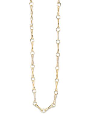 Azlee Diamond Large Double Link Necklace - White
